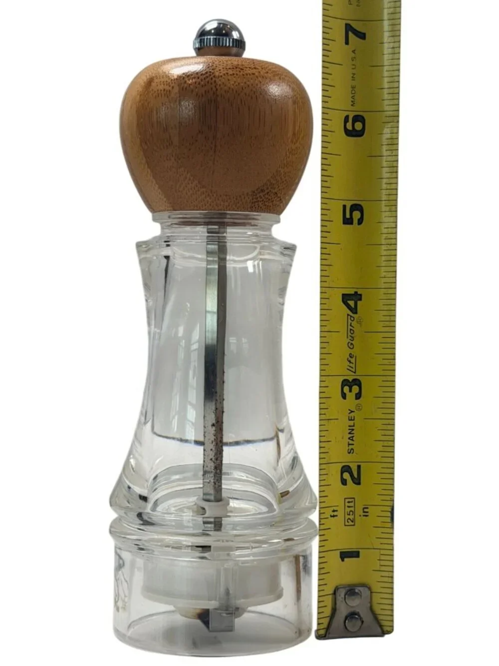 Pampered Chef Bamboo & Acrylic Salt & Pepper Grinder Set #2196 & 1008 RETIRED